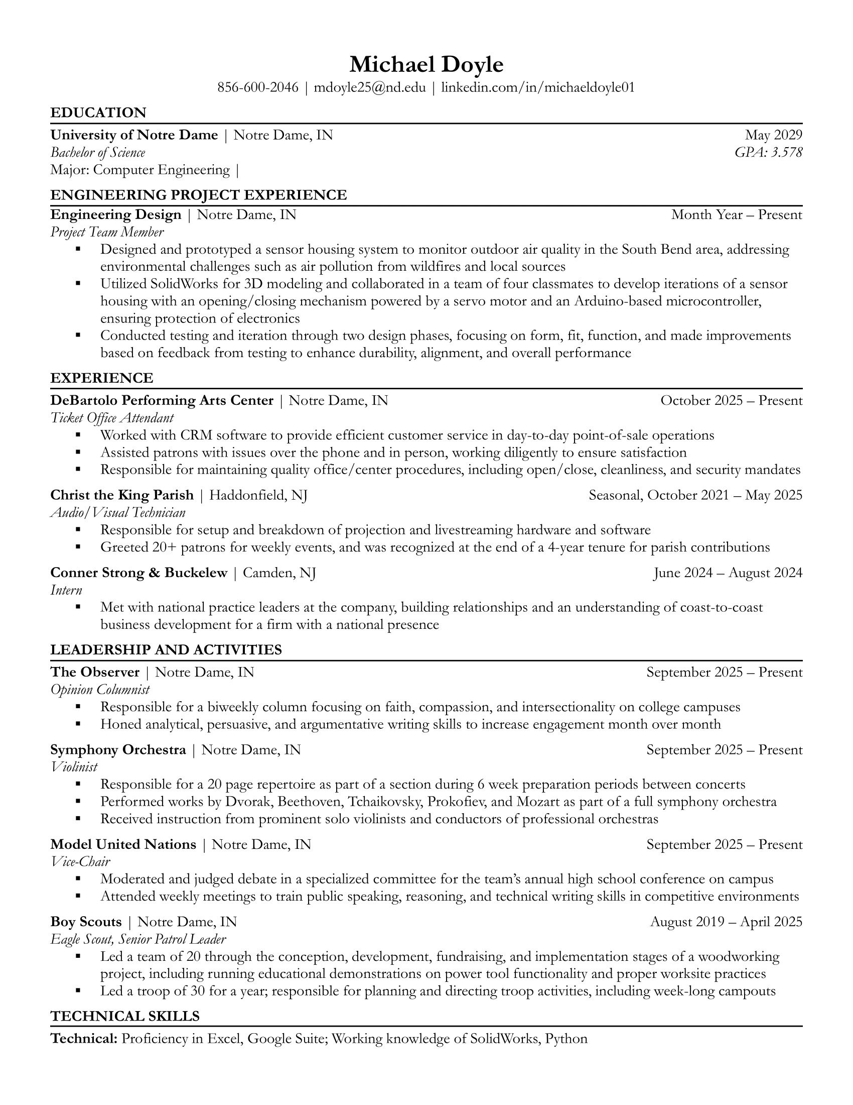 Resume Page