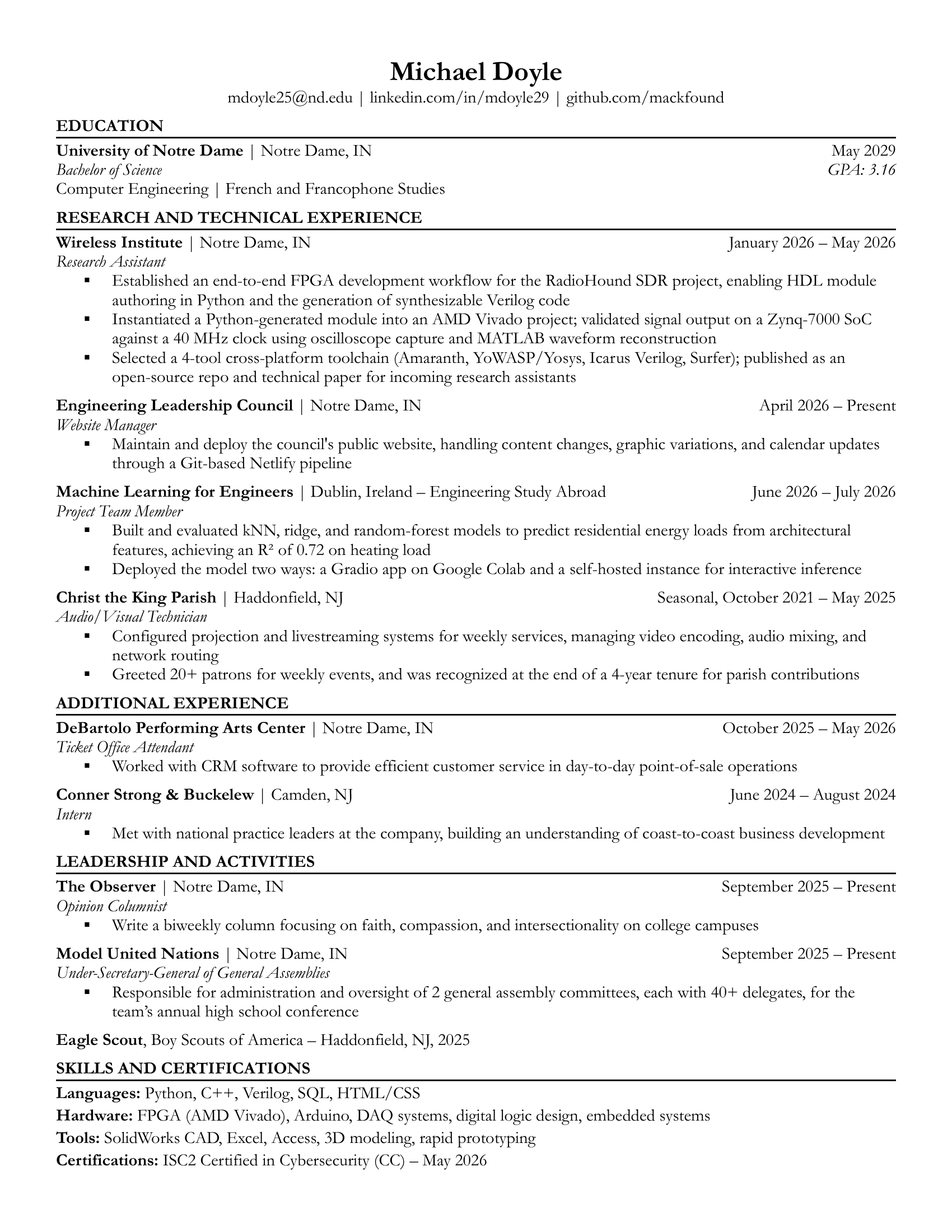 Resume Page